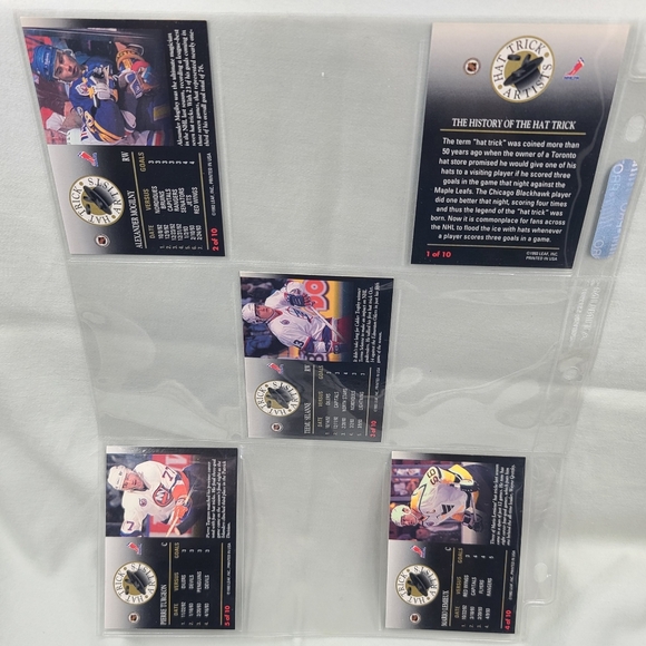 1993-94 Leaf Hockey Hat Trick Artists Insert Set (10) Lemieux Yzerman - Picture 2 of 4